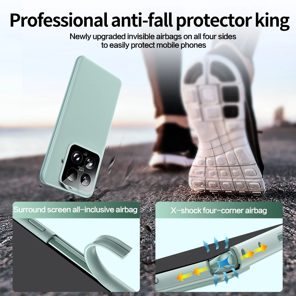 SmartDevil 오리지널 가죽 휴대폰 케이스, 샤오미 14 플레인 스킨 케이스, 카메라 보호 렌즈, 백 커버 에어백 보호