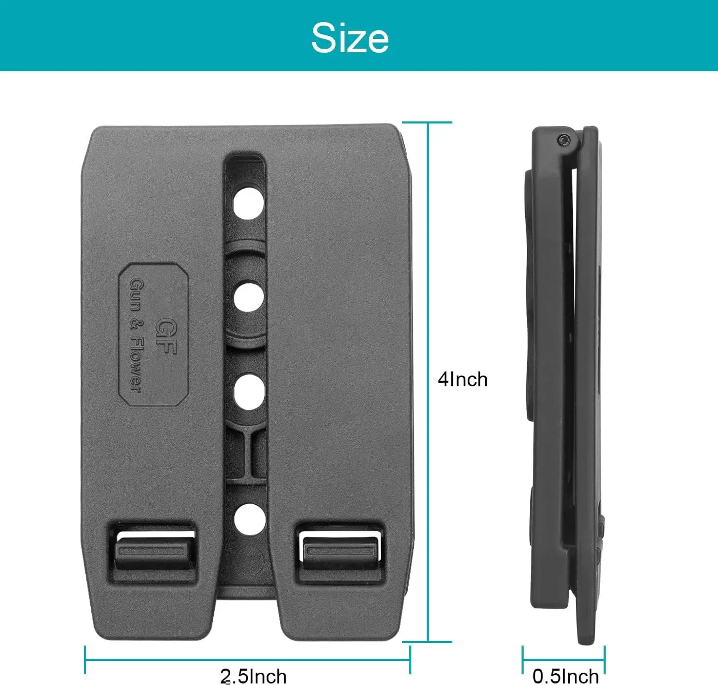 Adaptador MOLLE Gun&Flower polímero para fundas pistolera y revistas tácticas - imagen 4