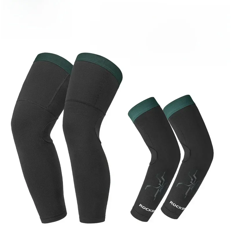 AliExpress NONE ROCKBROS Cycling Sleeve Leg Sleeve Windproof  Sports Fleece Sleeves Knee Braces Men Women Autumn Winter Warmth Cycling Equipment