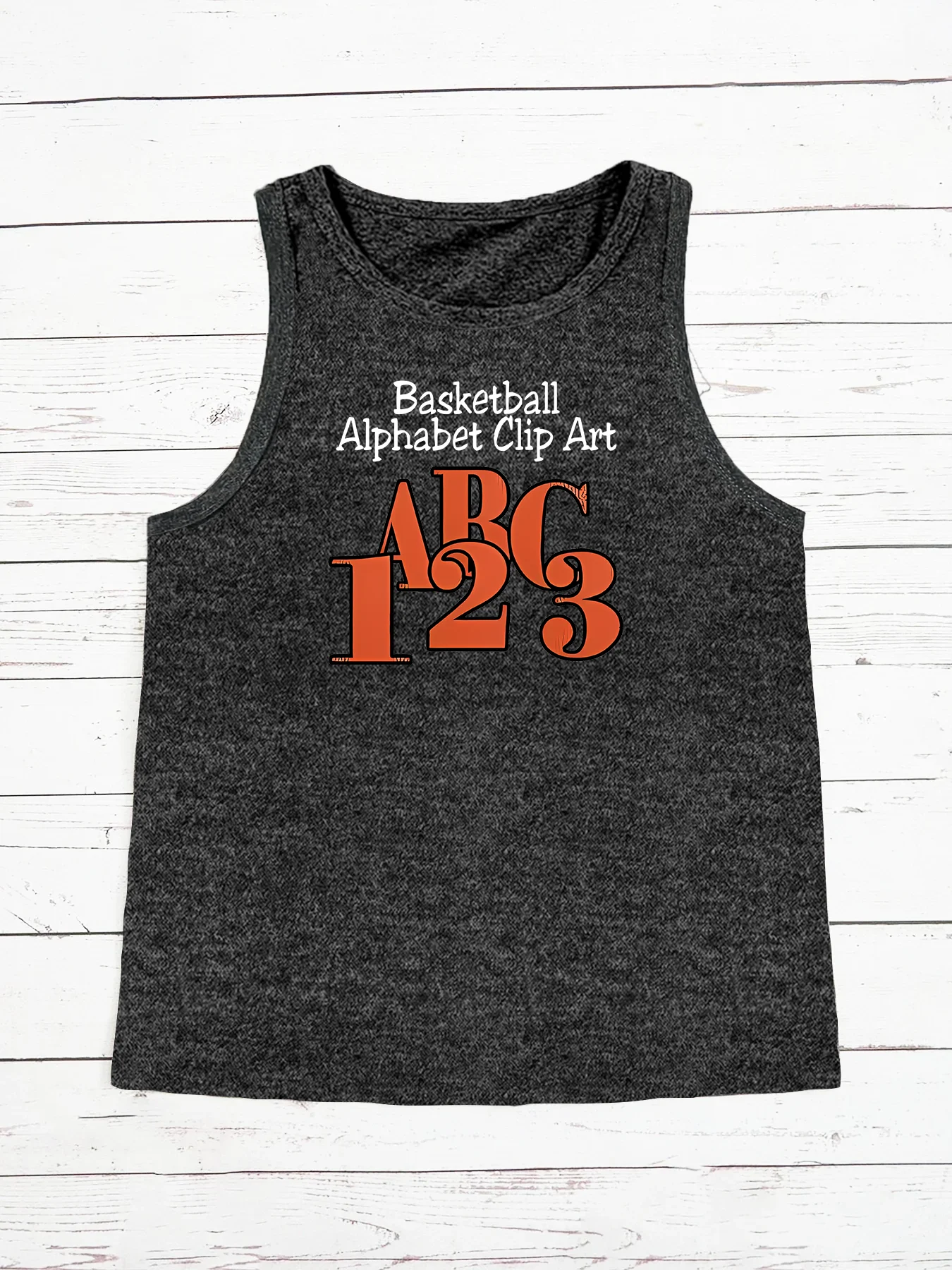 Basketball Alphabet Clip  Art A B C 1 2 3 Funny Fashion Funny Sports Women's Tank Top Loose O Neck Sleeveless Casual Tank