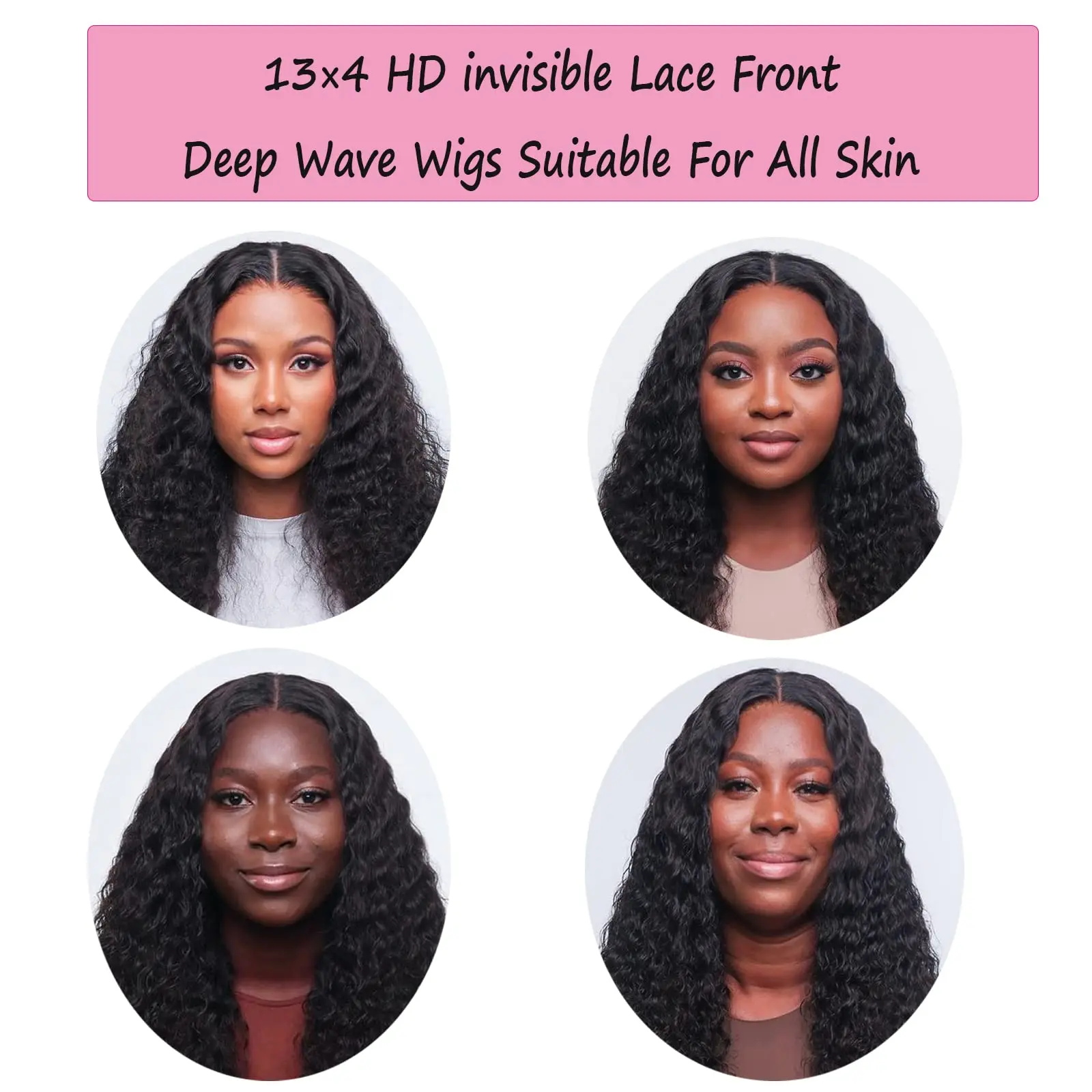 Deep Wave Curly Wet And Wave HD Lace Frontal Wigs Human Hair Transparent Wavy Pre Plucked Lace Frontal Wigs 4x4 13×4 13x6