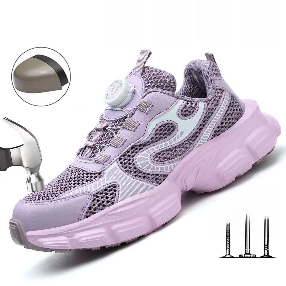 Zomerveiligheidsschoenen met stalen kop voor dames Smashing ademend bovenwerk Workshop fabriek dameswerkschoenen - afbeelding 2
