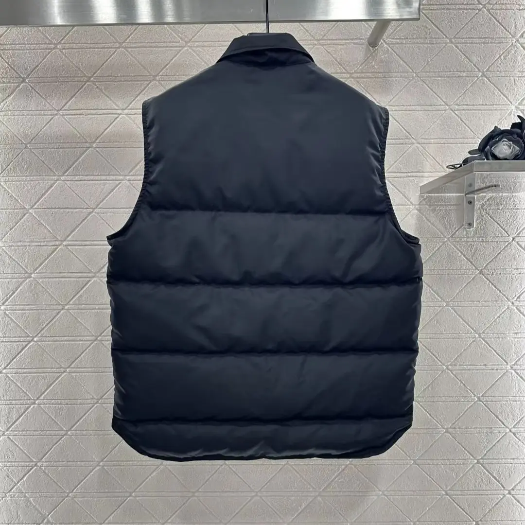 2025年秋冬新作 レディース ラペルダウンベスト 防風防水 ナイロン ホワイトグースダウン 斜めポケットベストバージョン