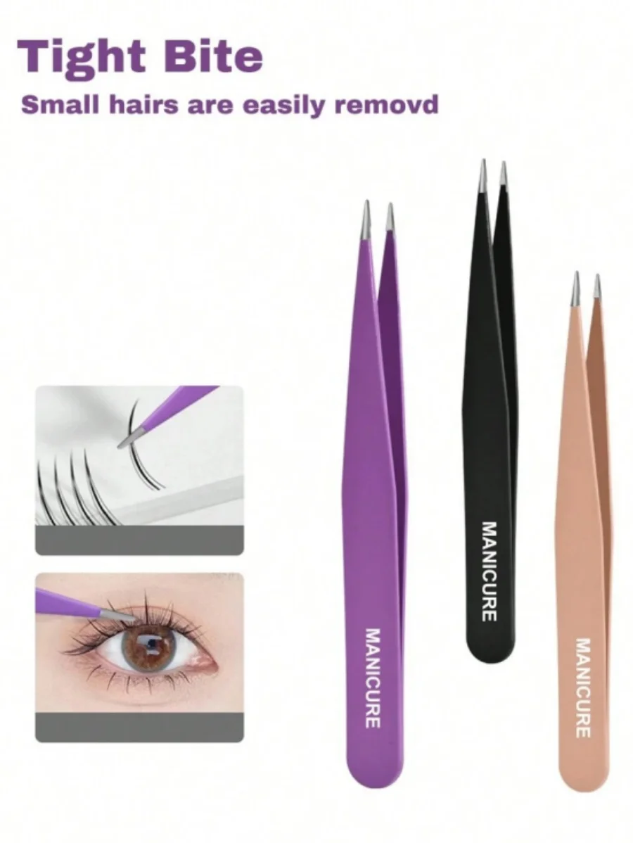 1/4 個ステンレス鋼ピンセットキット眉毛まつげピンセット収納袋付き脱毛ピンセット美容サロン & 家庭用