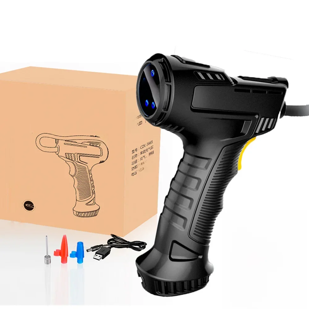 AliExpress UK kebidumei Car Air Compressor 120W Rechargeable Wireless Inflatable Pump Portable Air Pump Car Tire Inflator Digital For Car Bicycle AE