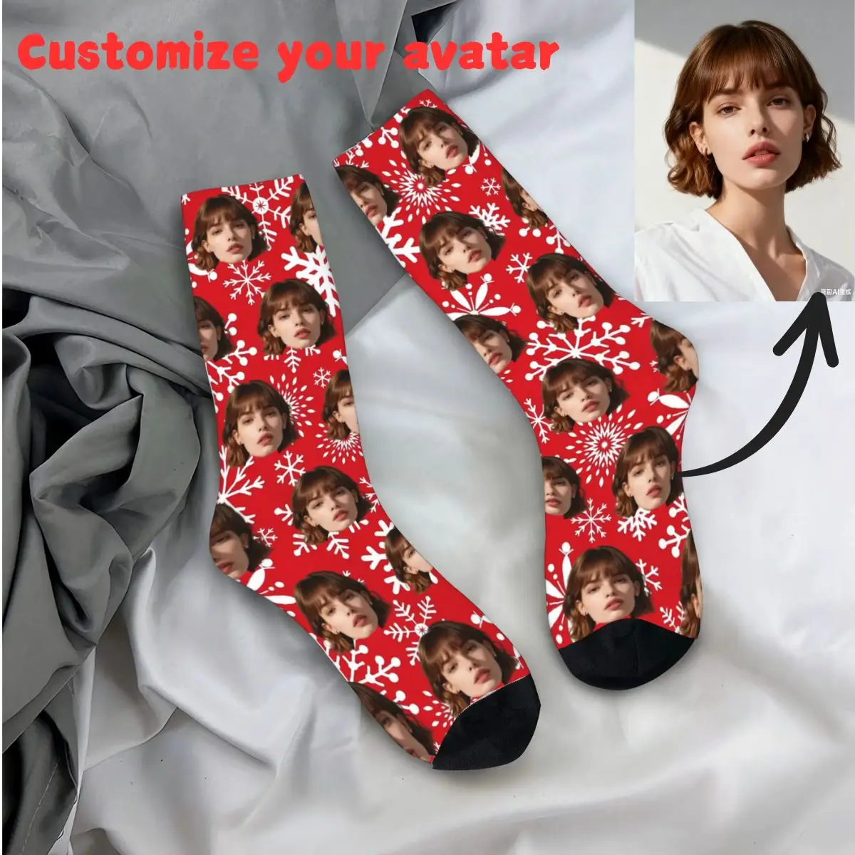 

Custom Face Christmas Socks Personalized Socks with Face Photo Socks Custom Face Socks Christmas Gift Socks Gift for Friends