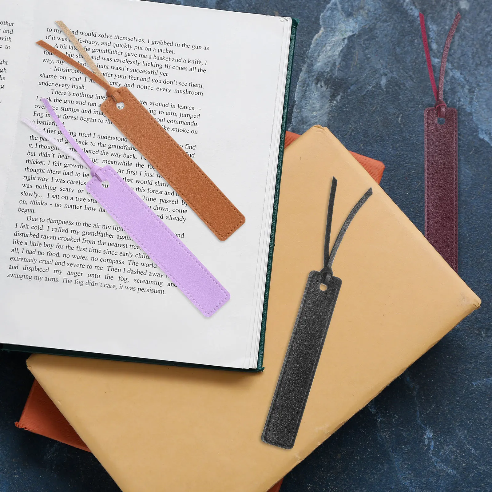 10Pcs Leather Bookmarks Personalized Handmade Leather Tag Read Marks Page Markers with Leather Rope Reader Pager Bookmark Holder