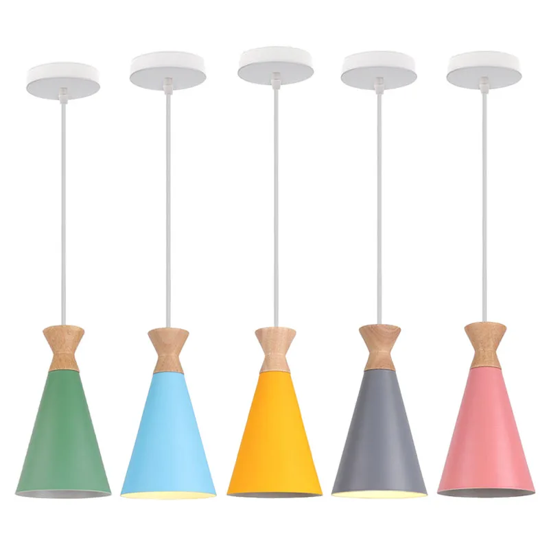 

Modern Nordic Pendant Lights Simple Lamps Multicolor Minimalist Hanging Lamps E27 Edison Bulb for Dining Bedroom Home Decor