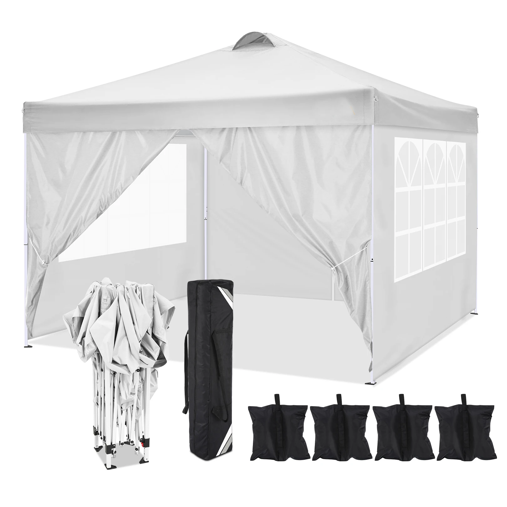 Gazebo Pop Up - Tenda Pop-Up 10x10FT com 4 Paredes