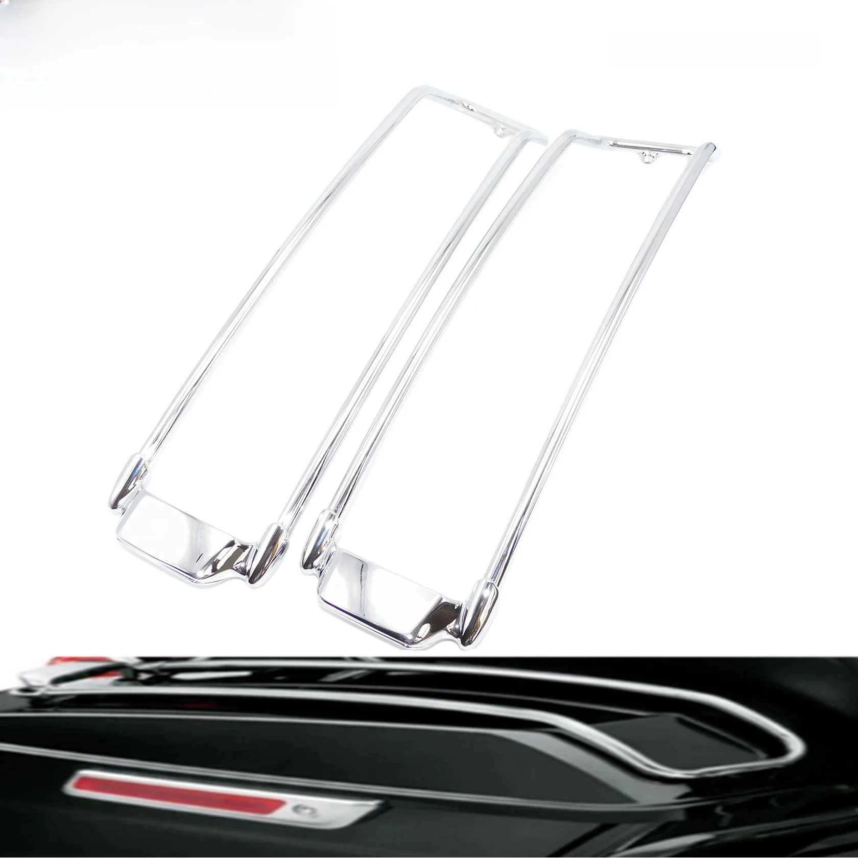 Torby motocyklowe pokrywa stojaka górna osłona szyny chrom dla Harley Touring Road King Road Electra przemieszczanie się po ulicy FLHR FLHTC 2014-Up — zdjęcie 2