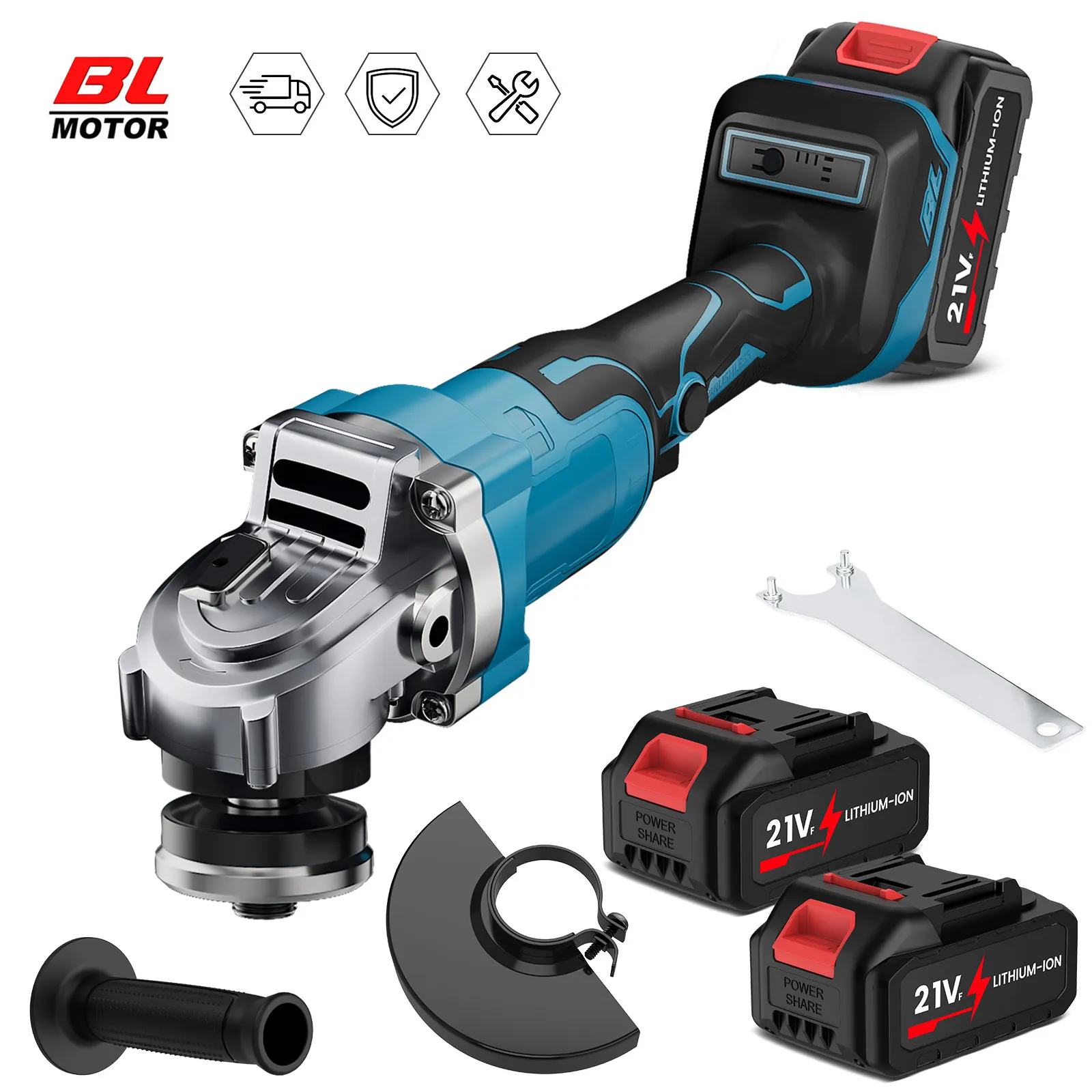 Bürstenloser Elektro-Winkelschleifer 18V Hochleistungs-125mm-Akku-Schneid- und Poliermaschine