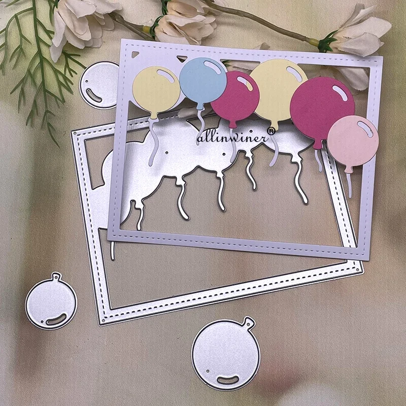 Cadre rectangulaire en forme de ballon, matrice de découpe en métal pour bricolage, Scrapbook, carte en papier gaufré, Album, modèle artisanal, pochoir