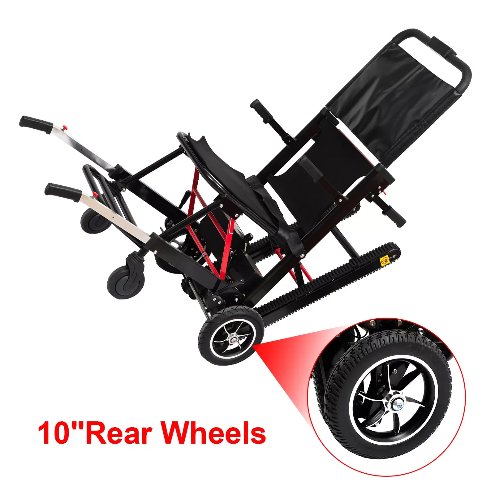 Electric Stair Climbing Chair Foldable Emergency Stair Lift Wheelchair Battery Operated for Elderly Disabled 440 lbs Max Load