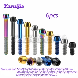 Titanium Ti M5/M6/M8x9/10/15/16/18/20/25/30/35~65mm Allen Key Taper Head Bolt Screw for Bicycle Stem Seatpost Bicycle Parts GR5