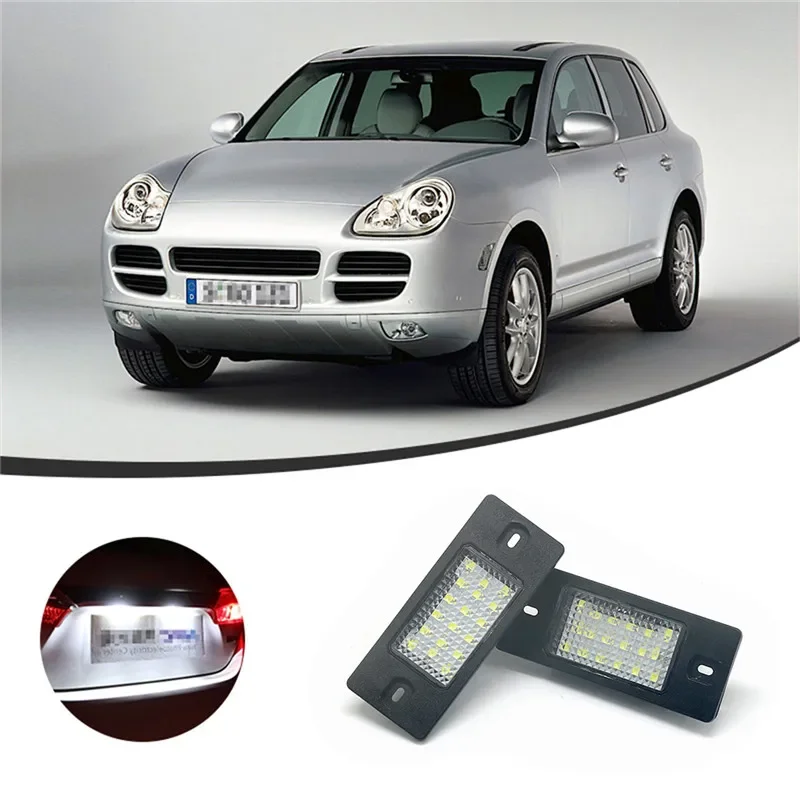 2 szt. Lampki oświetlenia tablicy rejestracyjnej LED 18LED SMD 3528 do Porsche Cayenne 955 957 2002-2010, lampy tylne, akcesoria samochodowe OEM 95563162002 — zdjęcie 2