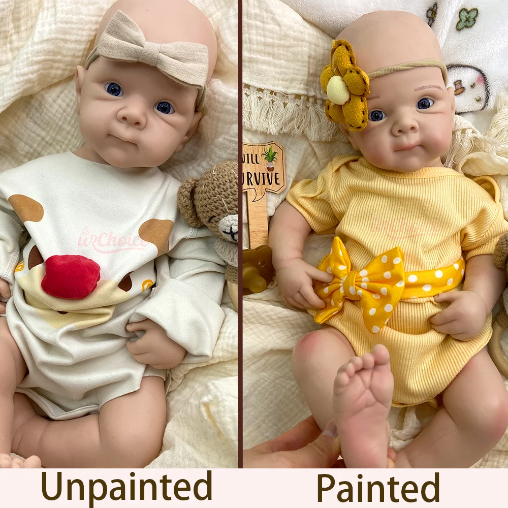 Full Silicone Reborn Doll 20“Lifelike Skin Details Handmade Real Touch 1:1 Weight Washable Stretchable Emotional Companion Gift view 3