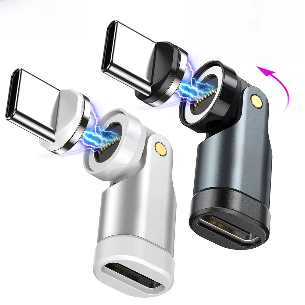 AUFU 240W Magnetischer Typ-C OTG-Adapter 9Pin USB C auf Typ C 5A Schnelllade-USB-C-Buchse OTG-Konverter für iPhon MacBook Samsung
