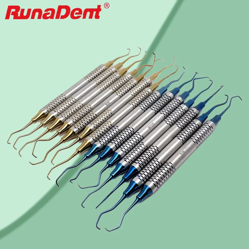 

7Pcs Dental Tooth Cleaning Scaler Gracey Curette Periodontal Dental Scaler Instrument Tool Hand Use