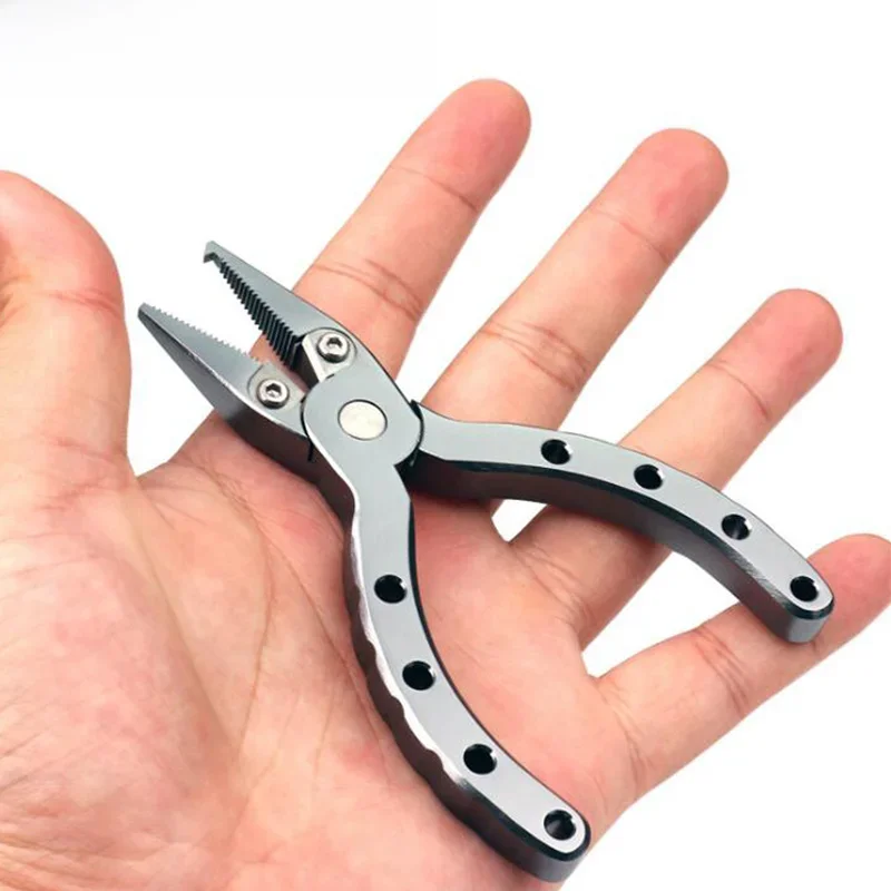 OUTKIT Mini przenośna przynęta ze stopu aluminium szczypce wędkarskie obcinacz do warkoczy szczypce z dzielonym pierścieniem narzędzie do usuwania haczyków Outdoor Fishing Tackle Tool — zdjęcie 2