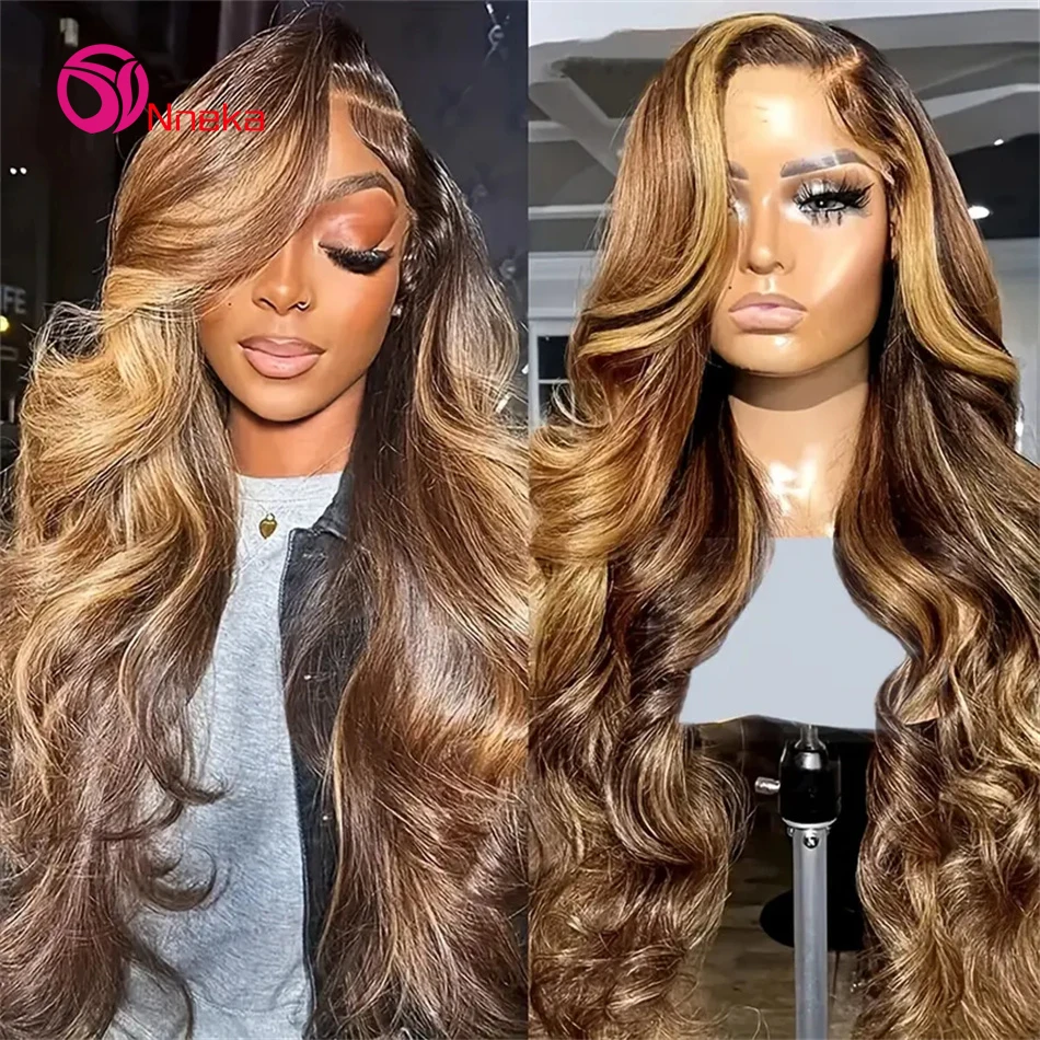 

Highlight 13x4 Lace Front Wig Body Wave Human Hair Wigs For Women P4/27 Ombre Honey Blonde 13x6 Hd Lace Frontal Wig