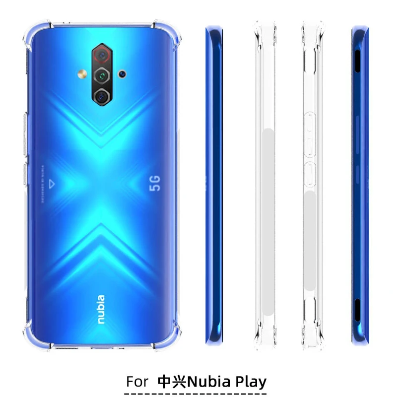 For ZTE Nubia Play NX651J Case Air Cushion Shockproof Airbag Clear Silicone TPU Back Cover Matte Phone Case for ZTE NubiaPlay 5G