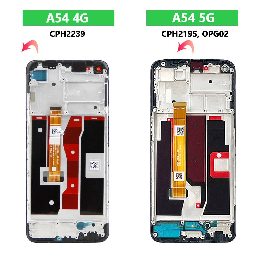 AAA Quality A54 4G CPH2239 LCD Display With Frame Digitizer Touch Screen Assembly For OPPO A54 5G CPH2195, OPG02 LCD