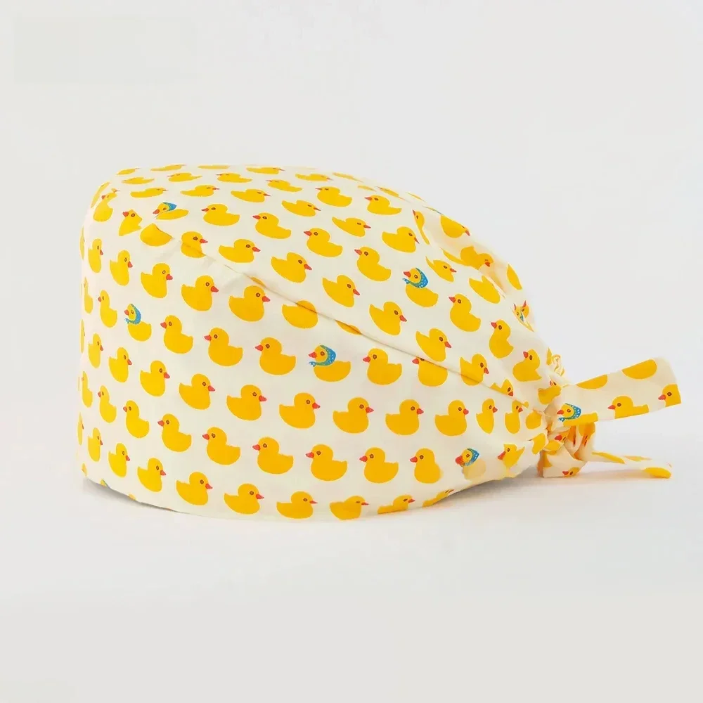 Casquettes de gommage en coton pour les professionnels médicaux dans la salle d'opération, chapeaux d'infirmière mignons pour cheveux longs dans la casquette chirurgicale