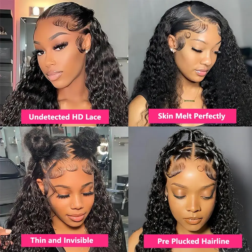 30 Inch Deep Wave Lace Front Wigs Brazilian Virgin Remy Human Hair 13x4 Transparent Lace Frontal Wigs Pre Plucked with Baby Hair