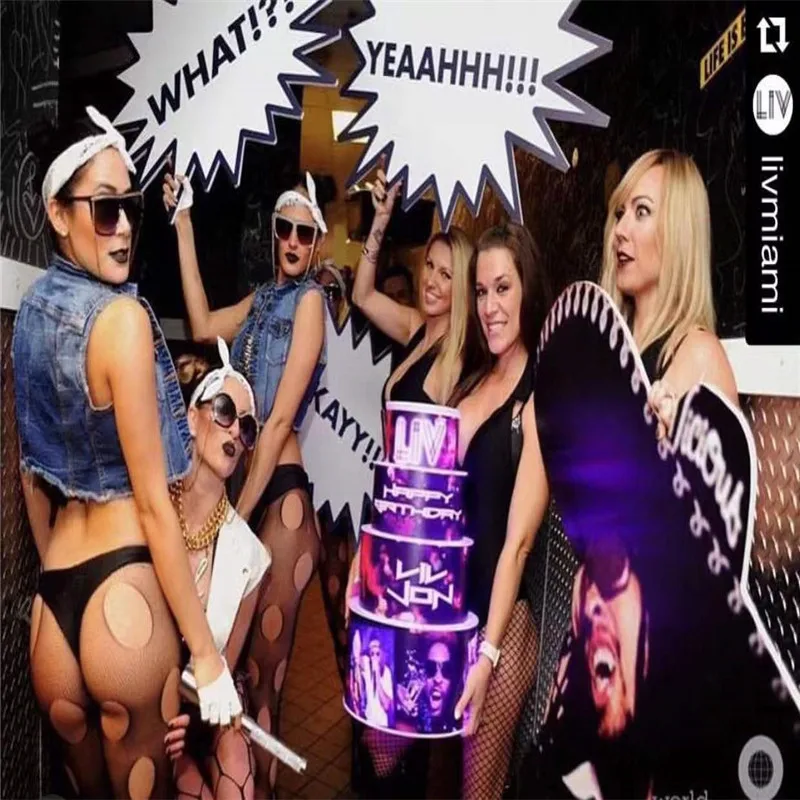 4 TIERS LED BIRTHDAY CAKE FOR LOUNGE