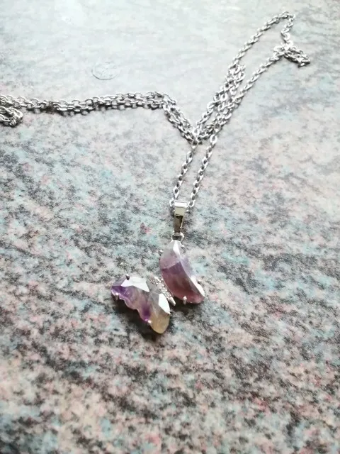 Crystal Butterfly Necklace & Ring