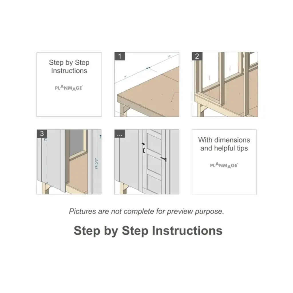 DIY-Hühnerstall-Druckpläne, 2,4 x 2,4 m, mit Lauf |   Hen House & Chicken Pen-Broschüre für 20-Hühner |   Kleines Bauernhof und Hinterhof
