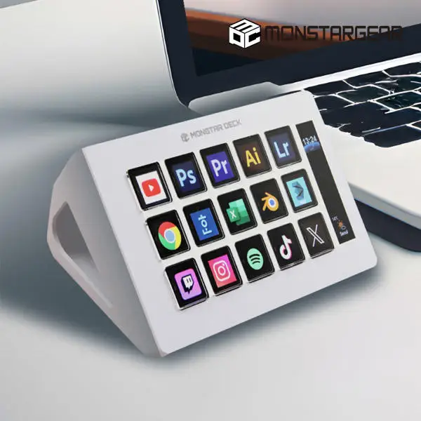 Monstar Deck TS115 Hangul Stream Deck YouTube Video Editing macro Photoshop Designer short keys keypad White