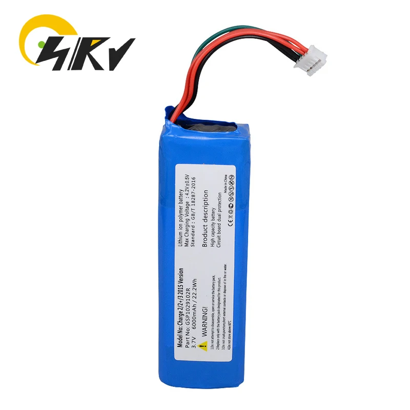 6000mAh GSP 1029102 Bateria R do JBL Charge 2 Charge 2+ Charge 3 2015 Wersja Charge 2 Plus GSP 1029102 R P 763098 Baterie głośnikowe