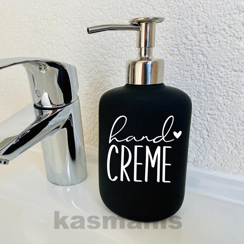 German Hand Seife Label Vinyl Sticker Soap Dispenser Decals Waschmittel, Hand Creme Sign Decal for Dispenser Bottles Decoration