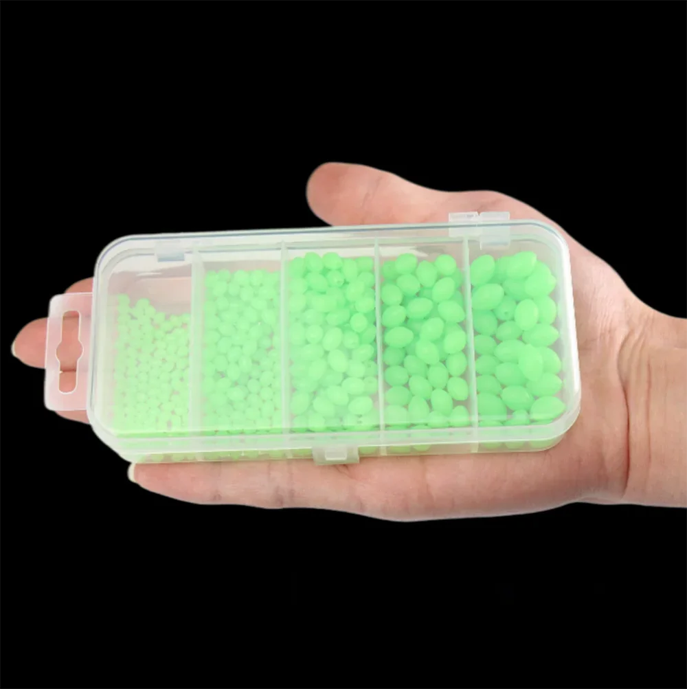 375 pièces/ensemble nuit lumineuse pêche perles dures vers souples lueur mer pêche leurre appât flottant flotteur matériel de pêche accessoires