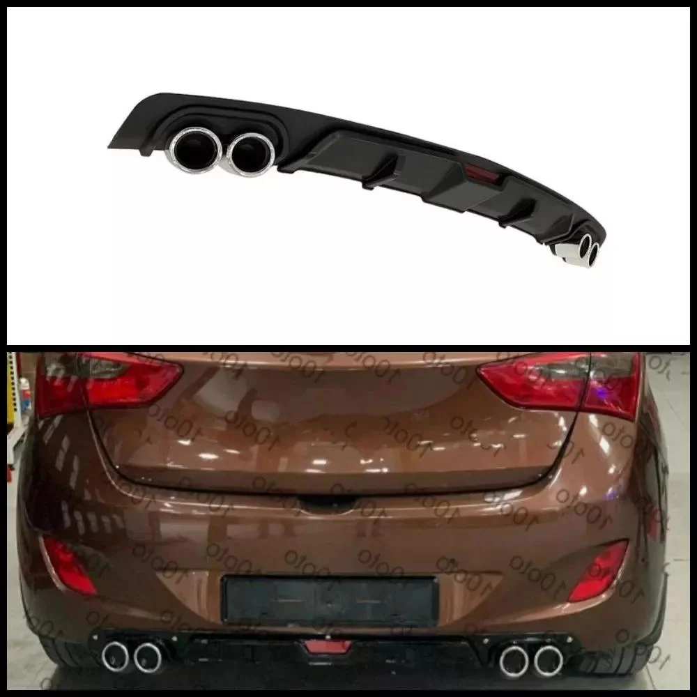 For Hyundai i30 2012-2016 Car Rear Bumper Diffuser Black ABS Plastic Car Styling Spoiler Deflector Body Kit Splitter Lip