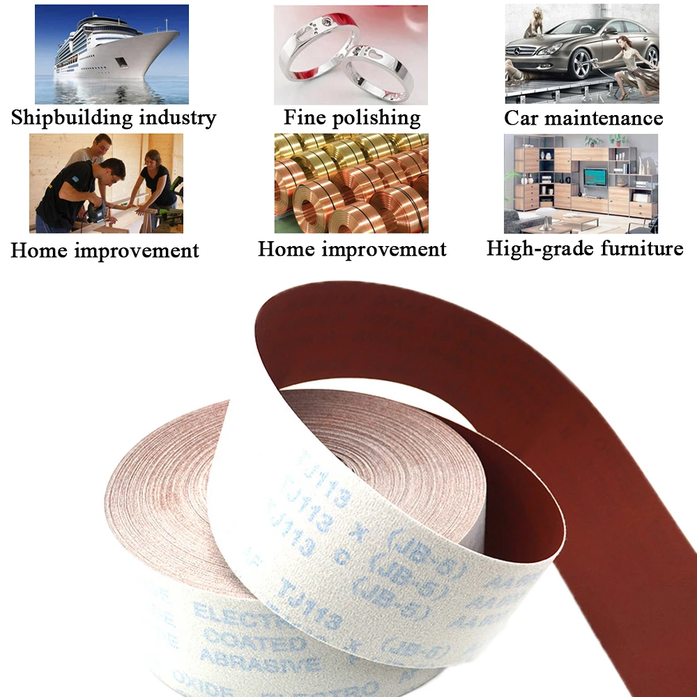 4 Inch 100mm Hook Loop Sandpaper Rolls 60-1000 Grit Emery Cloth Roll Sand Paper Sheets for Metal Wood Car Jewellery Polish Tools