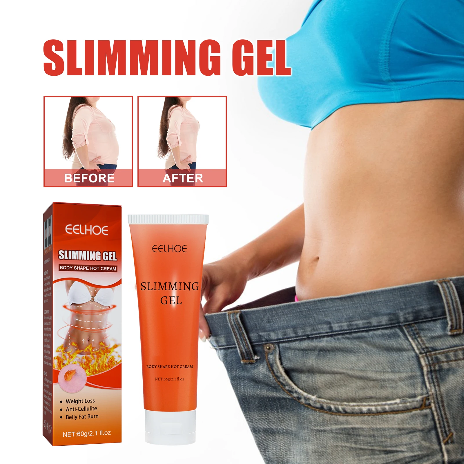 Eelhoe Firming Gel Tightens Skin Shapes Body Curves Reduces Arm Meat And Belly Meat Moisturizing Tender Skin Body Shaping Gel