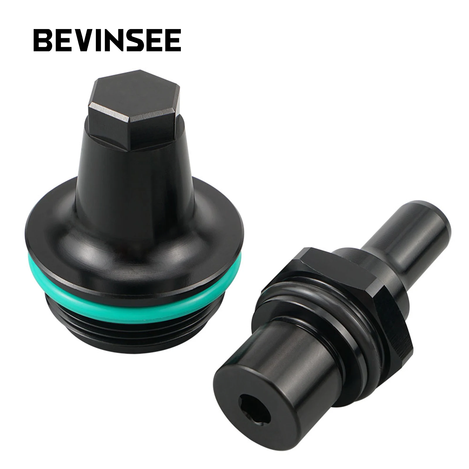 BEVINSEE PCV Valve Cap Aluminum Cover Kit For BMW N54 E90 E91 E92 E82 E88 E89 E60 E61 E71 Twin Turbo Engines Car Accessories