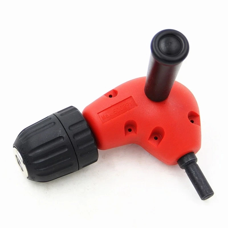 90 Degree Electric Drill Right Angle Bender Extension Adapter Keyless Three-Jaw Chuck Corner Impact Drill Converter