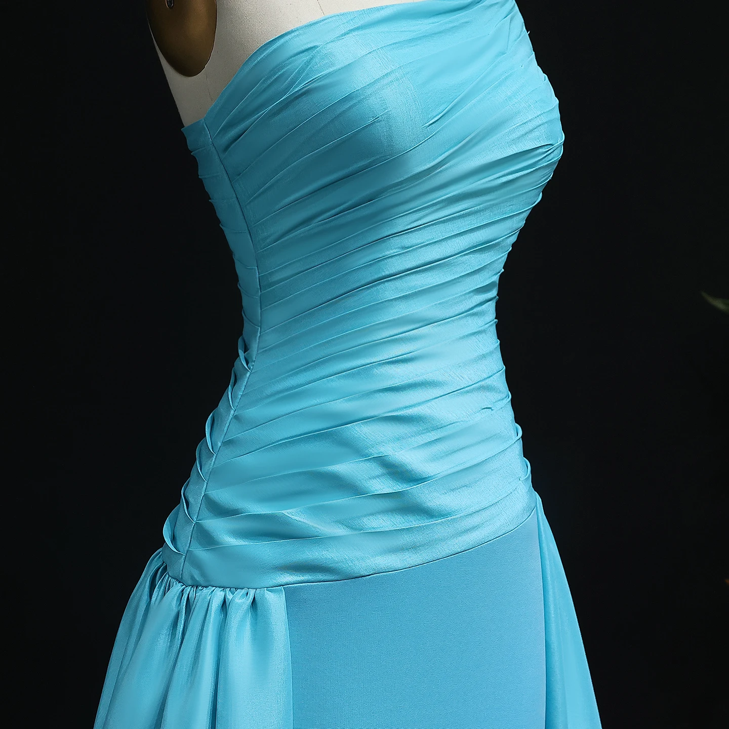 Sharon Said Arabic Blue One Shoulder Mermaid Evening Dress with Crystal Overskirt Dubai Wedding Party Gowns SS231 Customized image 4