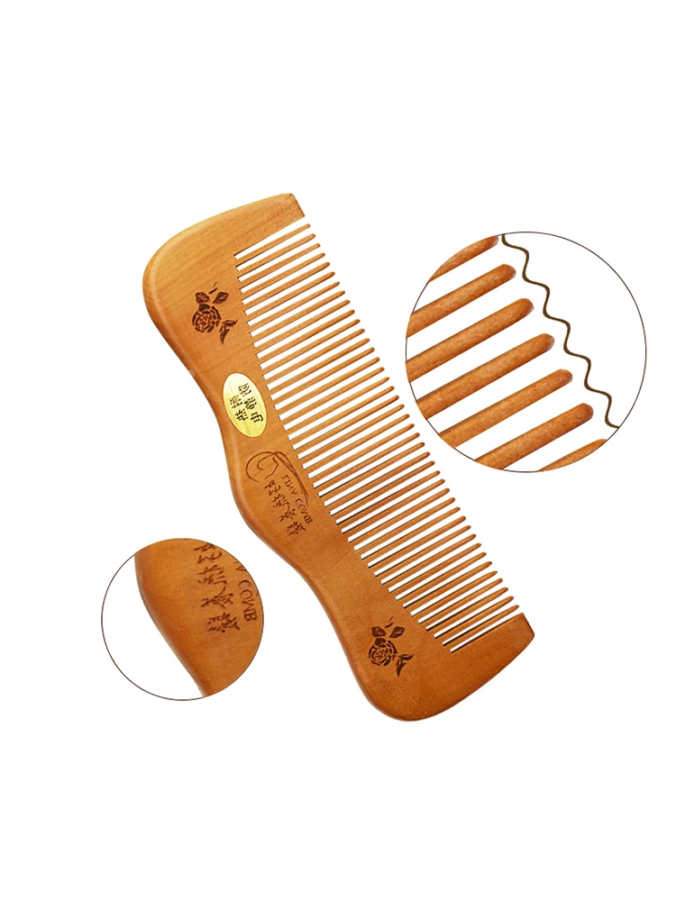 Protable Natural Wood Comb Hair Comb Fine Tooth Brush Anti-Static Hairdressing Hair Scalp Massage Tools Pocket Comb