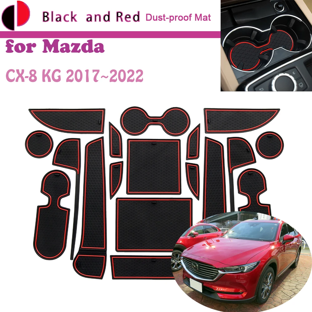 

Rubber Door Groove Mat for Mazda CX-8 CX8 CX 8 KG 2017~2022 Cushion Gate Storage Slot Coaster Dust-proof Interior Sticker Pad