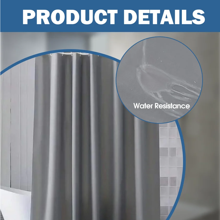깔끔한 환경을 위한 내구성이 뛰어난 세련된 디자인의 1피스 71×71인치 회색 샤워 커튼 라이너(후크는 포함되지 않음)