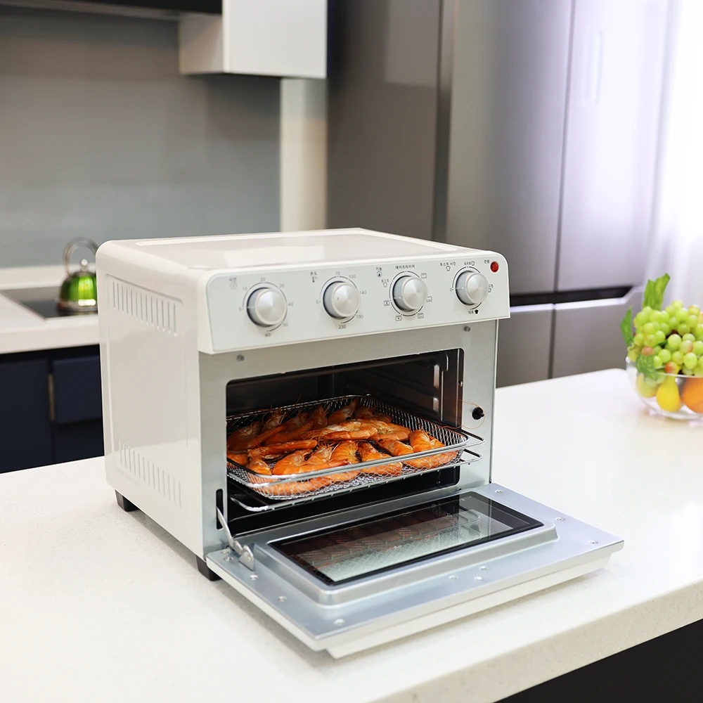 Kitchen Art Air Fryer Oven Toaster Multipurpose 23L Dual Heating Retro Automatic Power Drive Dual Plate Transparent Crimson Rotisserie Changdol Grill Kaf-23L