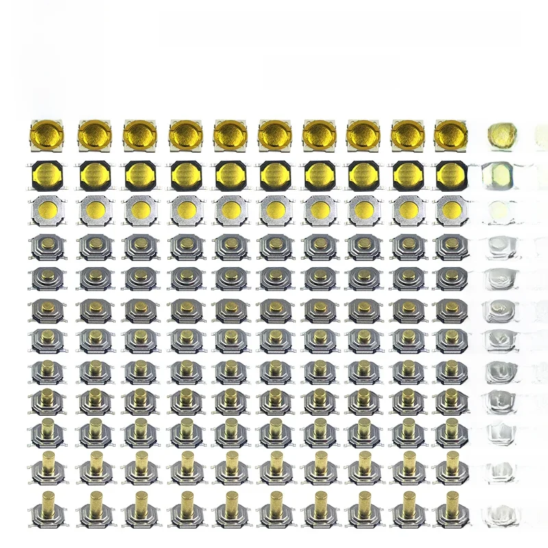 Assortiment de boutons poussoirs Micro Tactile, 120 pièces, Kit de commutation étanche, 4x4x0.5 ~ 5 SMD, réparation de moniteur LCD à 4 broches, SMT 4x4x1.5mm