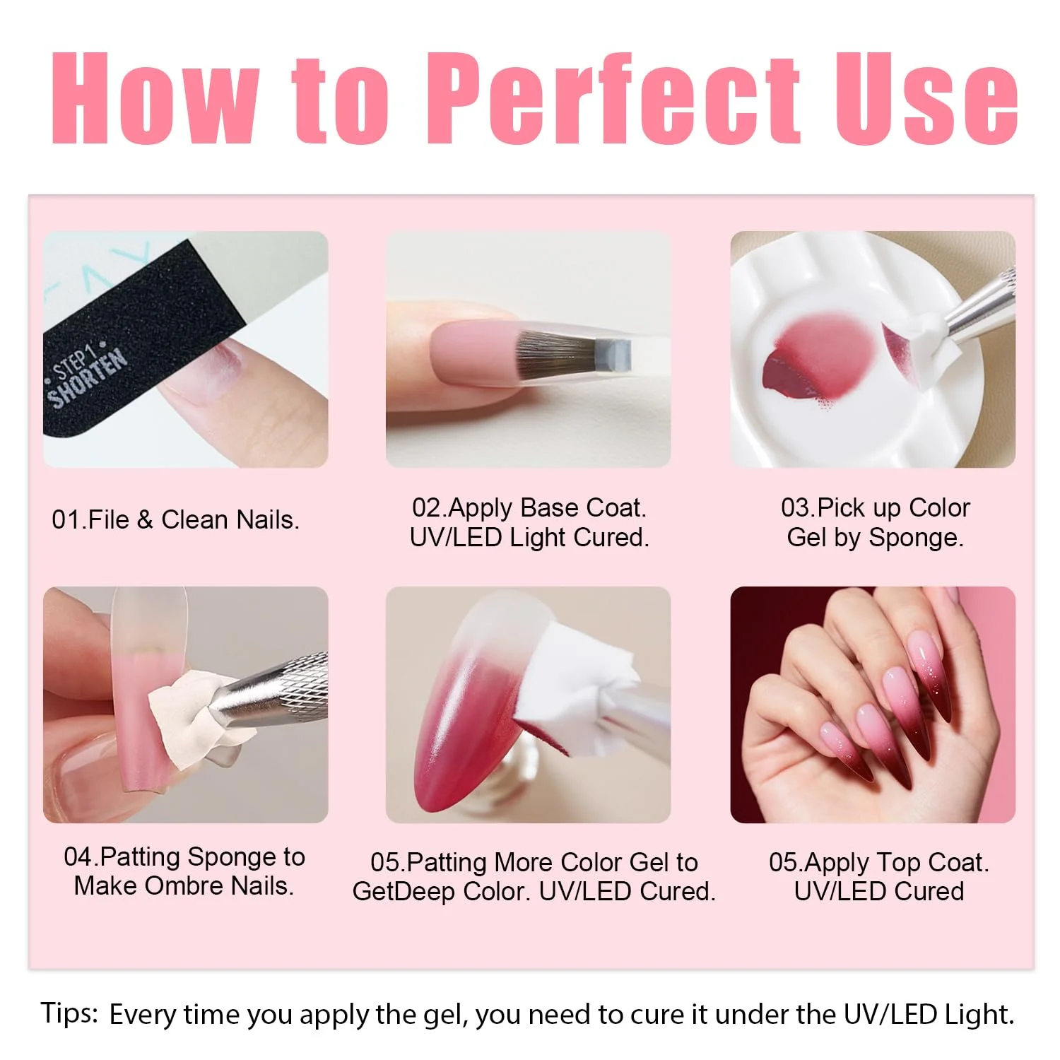 Summer Nine-Square Neon Nail G - Nail Art Rainbow ulasan dan harga