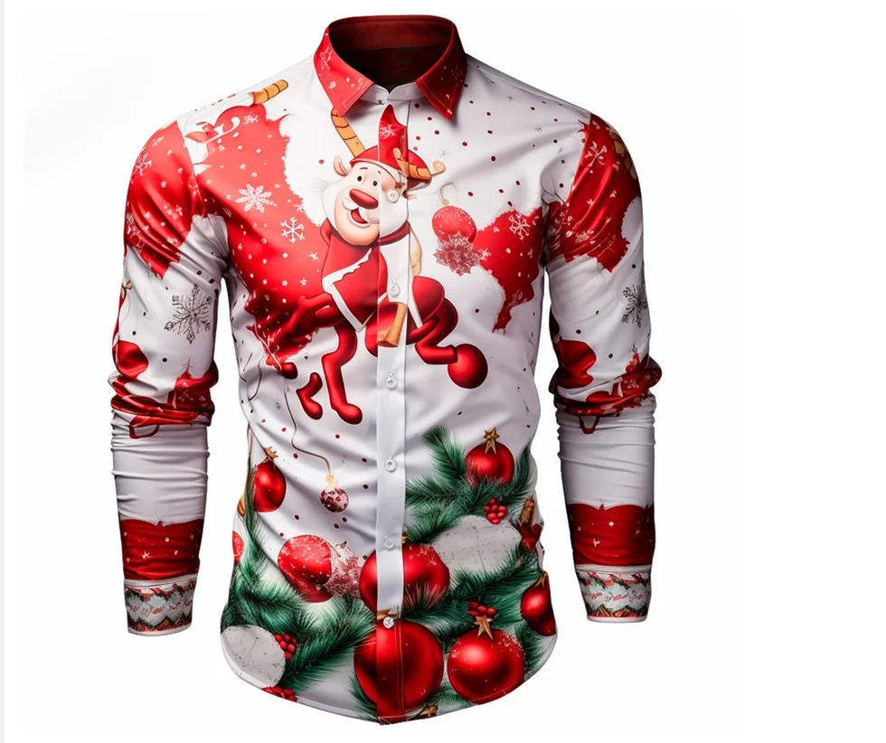 Kerstman Print Shirt - alternate angle