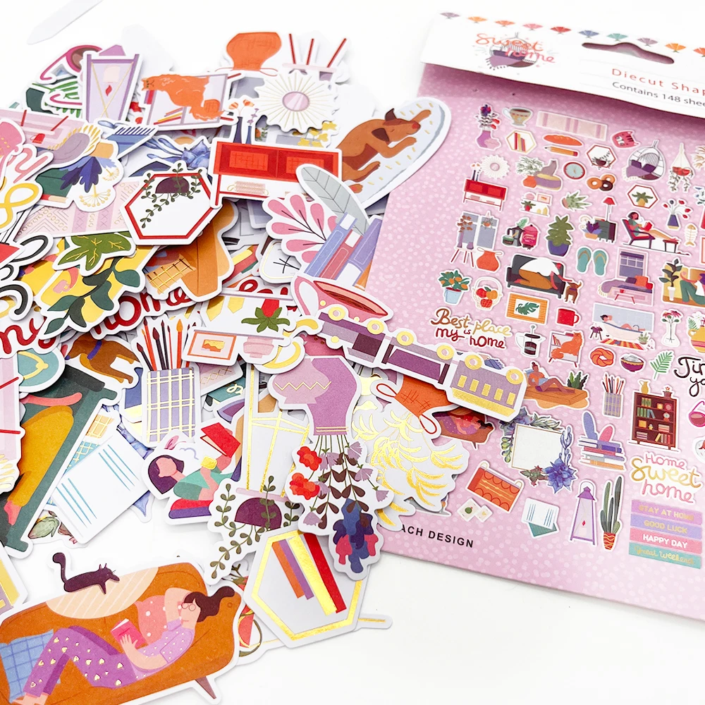 Creative Path 148 Stück Sweet Home Scrapbooking-Stanzformen, Relax Vacation Papier-Stanzformen, Ephemera für DIY-Kartenherstellung und Journaling – Detail 1
