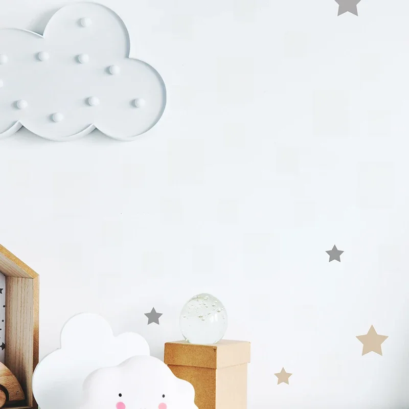 Autocollants muraux étoiles gris de dessin animé, 86 pièces, stickers muraux pour chambre d'enfant, décoration de la maison
